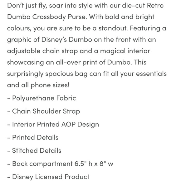 Retro Dumbo Crossbody Purse - Picture 6 of 6